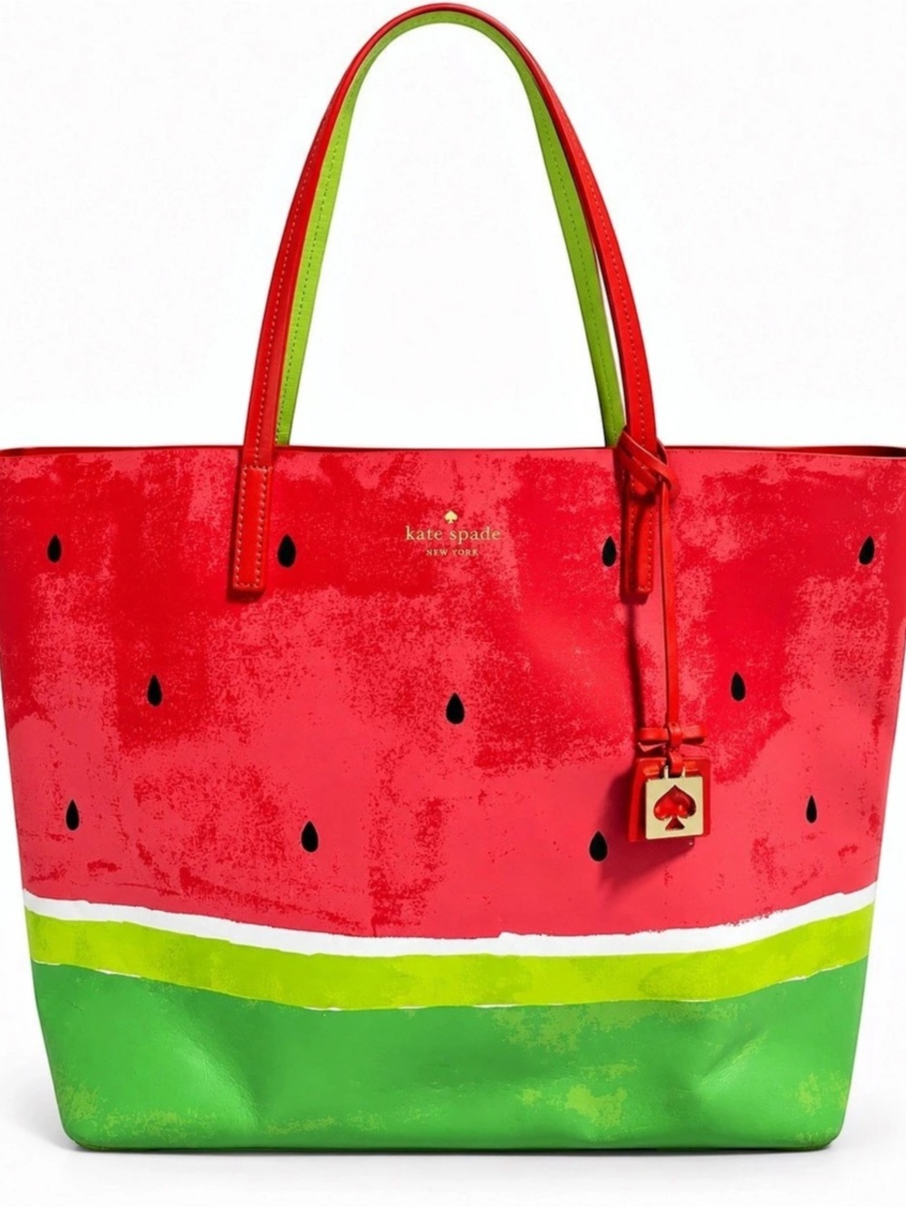 Kate Spade Splash Out Watermelon Francis Large Tote Bag Red Green